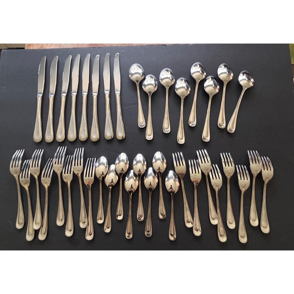 Oneida Stainless Flatware SATIN SAND DUNE 40 Pc Service for 8 Excellent - Picture 8 of 16